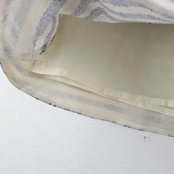 J. CREW F Women Sz 10 Gold Blue White Metallic Jacquard Brocade Skirt Lined Zip - Picture 3 of 10